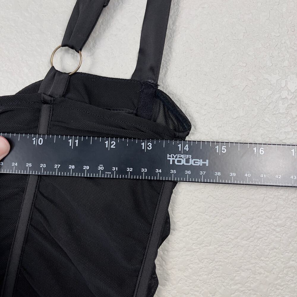 Oh Polly Sheer Perfection Mesh Corset Underwired Mini Dress Black 4 Ruched NWT - Picture 16 of 16